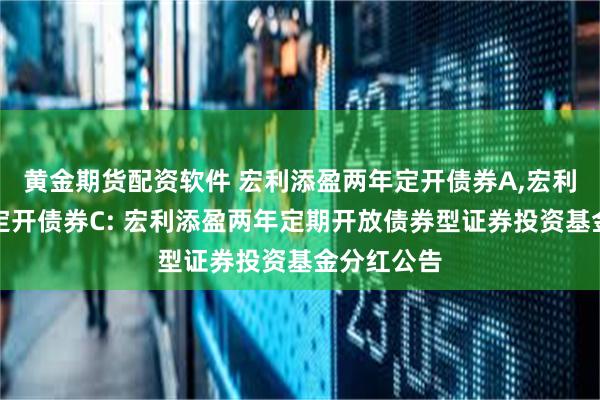 黄金期货配资软件 宏利添盈两年定开债券A,宏利添盈两年定开债券C: 宏利添盈两年定期开放债券型证券投资基金分红公告