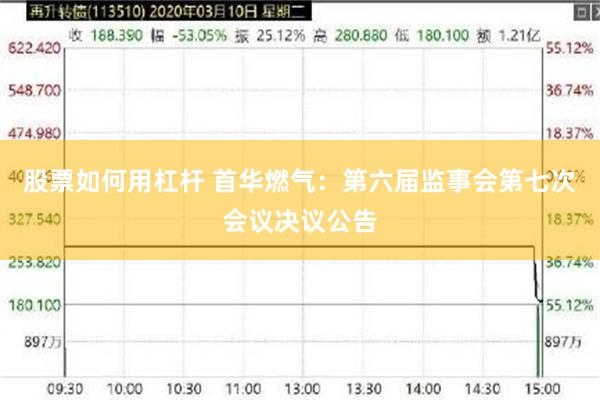 股票如何用杠杆 首华燃气：第六届监事会第七次会议决议公告