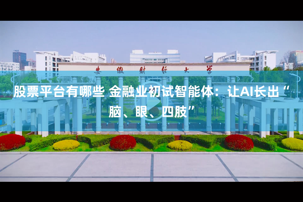 股票平台有哪些 金融业初试智能体：让AI长出“脑、眼、四肢”