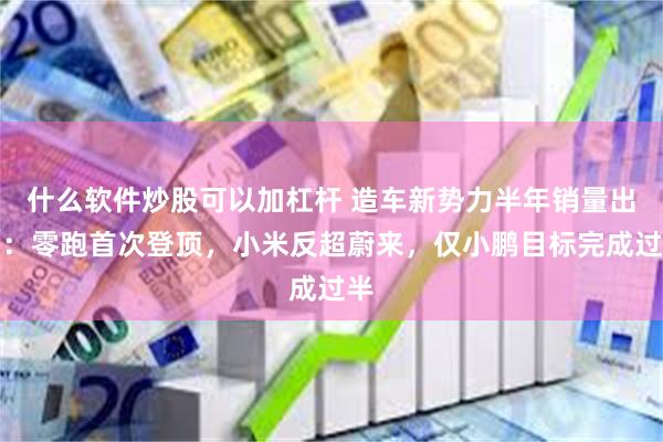 什么软件炒股可以加杠杆 造车新势力半年销量出炉：零跑首次登顶，小米反超蔚来，仅小鹏目标完成过半
