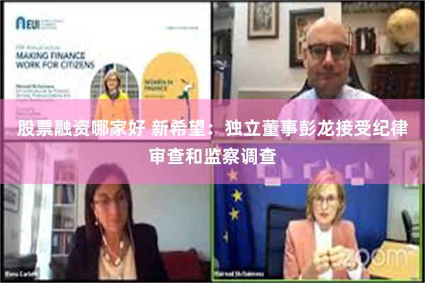 股票融资哪家好 新希望：独立董事彭龙接受纪律审查和监察调查