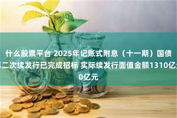 什么股票平台 2025年记账式附息（十一期）国债第二次续发行已完成招标 实际续发行面值金额1310亿元