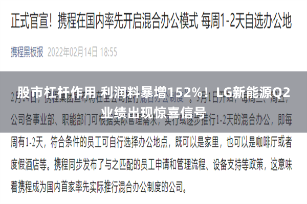 股市杠杆作用 利润料暴增152%！LG新能源Q2业绩出现惊喜信号