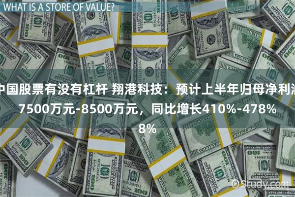 中国股票有没有杠杆 翔港科技：预计上半年归母净利润7500万元-8500万元，同比增长410%-478%