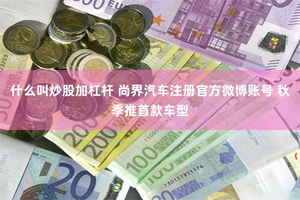 什么叫炒股加杠杆 尚界汽车注册官方微博账号 秋季推首款车型