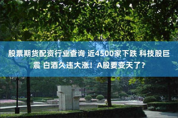 股票期货配资行业查询 近4500家下跌 科技股巨震 白酒久违大涨!A股要变天了?