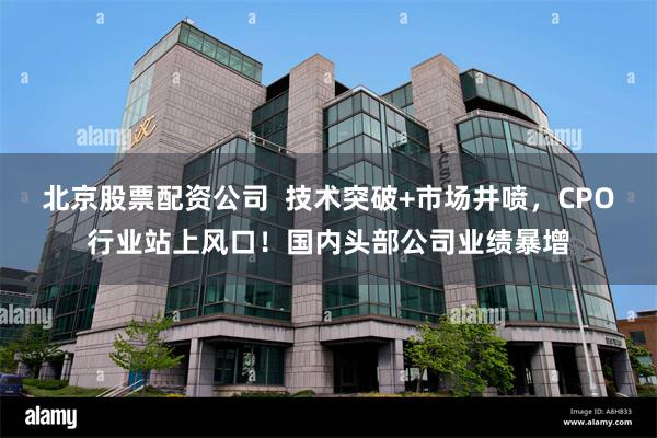 北京股票配资公司  技术突破+市场井喷，CPO行业站上风口！国内头部公司业绩暴增