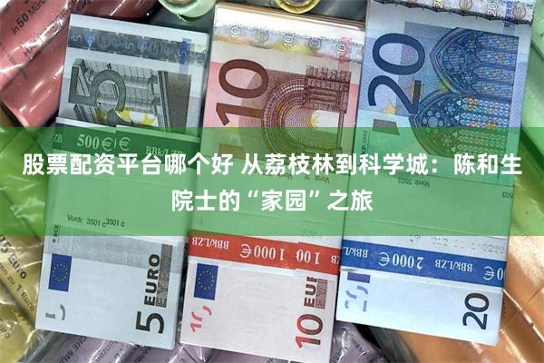 股票配资平台哪个好 从荔枝林到科学城：陈和生院士的“家园”之旅