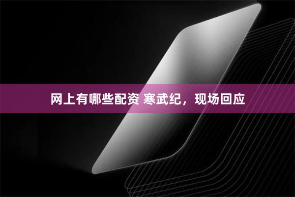 网上有哪些配资 寒武纪,现场回应