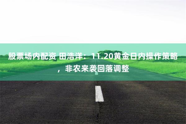 股票场内配资 田浩洋：11.20黄金日内操作策略，非农来袭回落调整