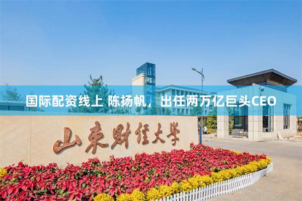 国际配资线上 陈扬帆，出任两万亿巨头CEO