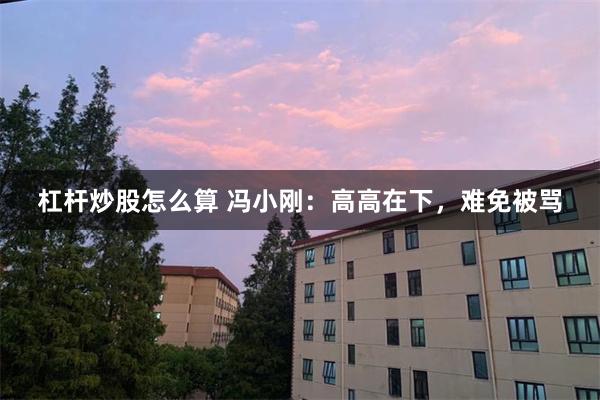 杠杆炒股怎么算 冯小刚：高高在下，难免被骂