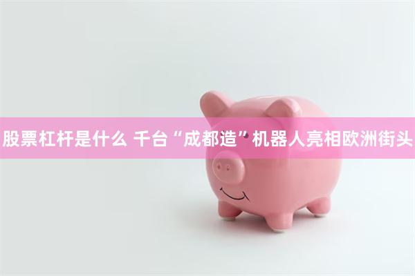 股票杠杆是什么 千台“成都造”机器人亮相欧洲街头
