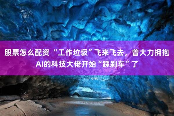 股票怎么配资 “工作垃圾”飞来飞去，曾大力拥抱AI的科技大佬开始“踩刹车”了