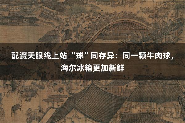配资天眼线上站 “球”同存异：同一颗牛肉球，海尔冰箱更加新鲜